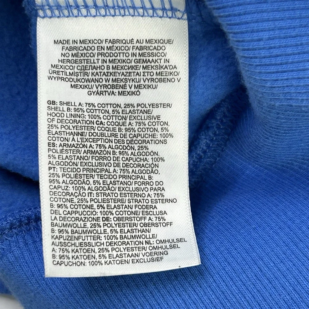 The North Face Hoodie Sweatshirt Mens Medium Pullover Graphic Print Logo Blue